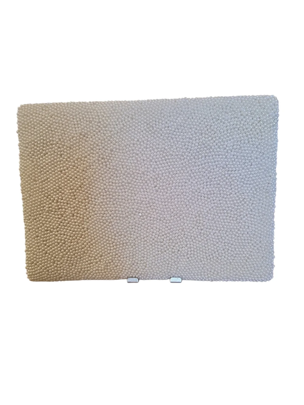 Moyna Ivory Beaded Clutch with Gold Coordinate Detailing